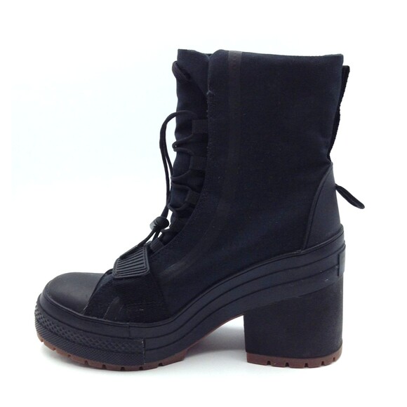 Converse Chuck 70 De Luxe Boots Wn 7.5 Black Platform Combat High Top Goth Shoes - Picture 9 of 15